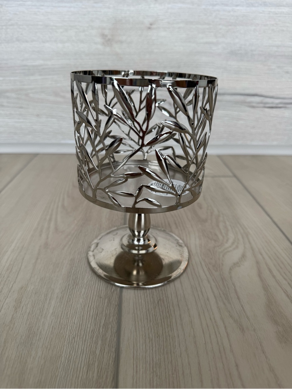 New! Silver Leaf Candle Holder Pedestal- Bath & Body Works